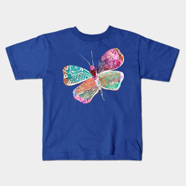 Batik Butterfly Kids T-Shirt by digitaldoodlers